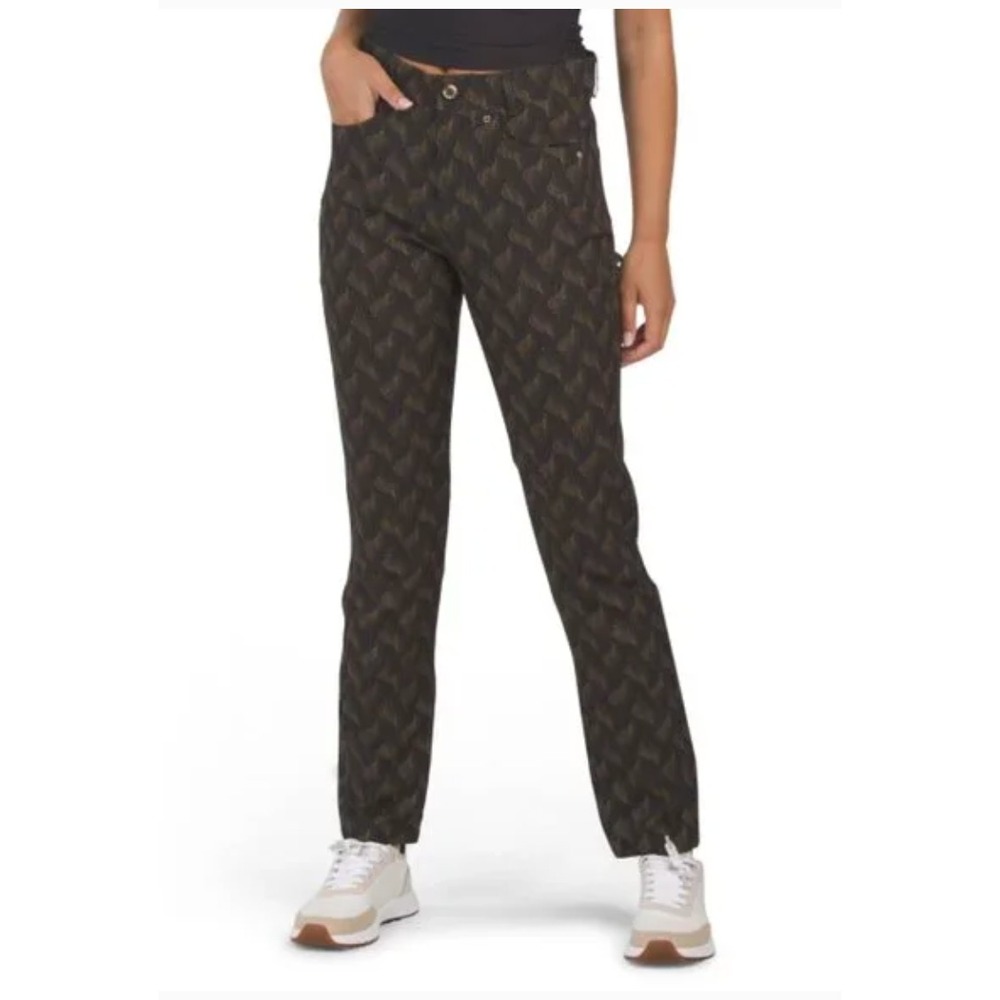 Lohla Sport Women's Size 4 The Goldeneye Pant‎ Black Print Golf Athletic NWT